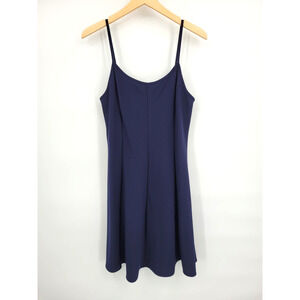 New Aqua Large Navy Mini Dress A-Line Fit & Flare Spaghetti Straps Skater